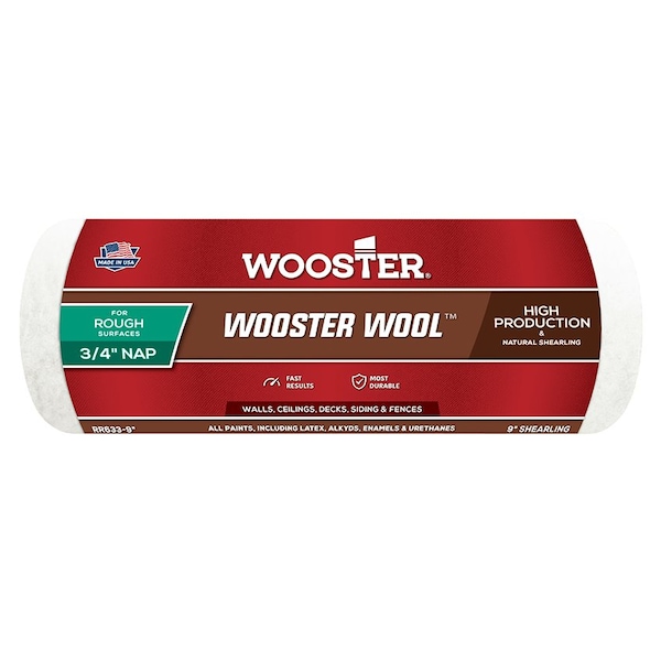 Wooster 9" Paint Roller Cover, 3/4" Nap Nap, Shearling RR633 - main